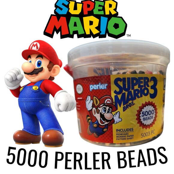 NEW Perler Fuse Craft Beads Bucket Activity Kit 5000 Bead Super Mario Brothers I - Picture 1 of 9